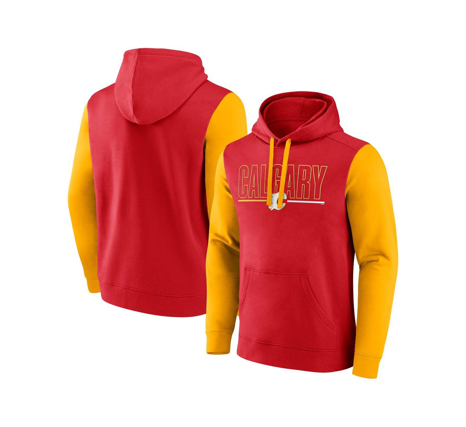 Logo Athletic Мужское красное худи с начесом Calgary Flames Deliver Fleece Pullover