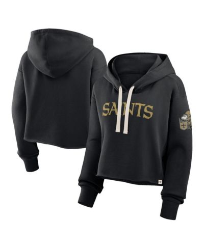 Fanatics Женское укороченное худи New Orleans Saints Oversized Hometown Heritage, черное