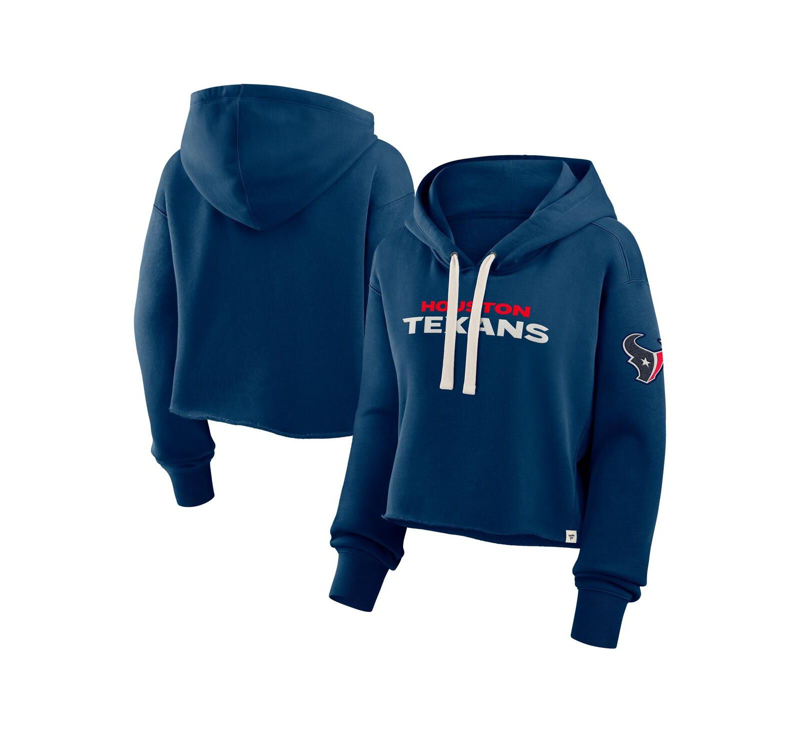 Женское оверсайз худи Fanatics Navy Houston Texans Hometown Heritage Cropped