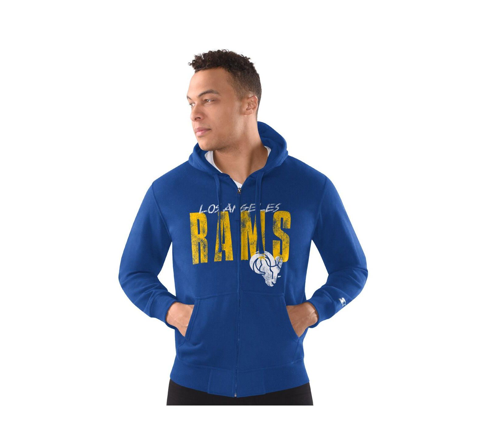 Мужская толстовка Starter Royal Los Angeles Rams Distressed Classic Full-Zip