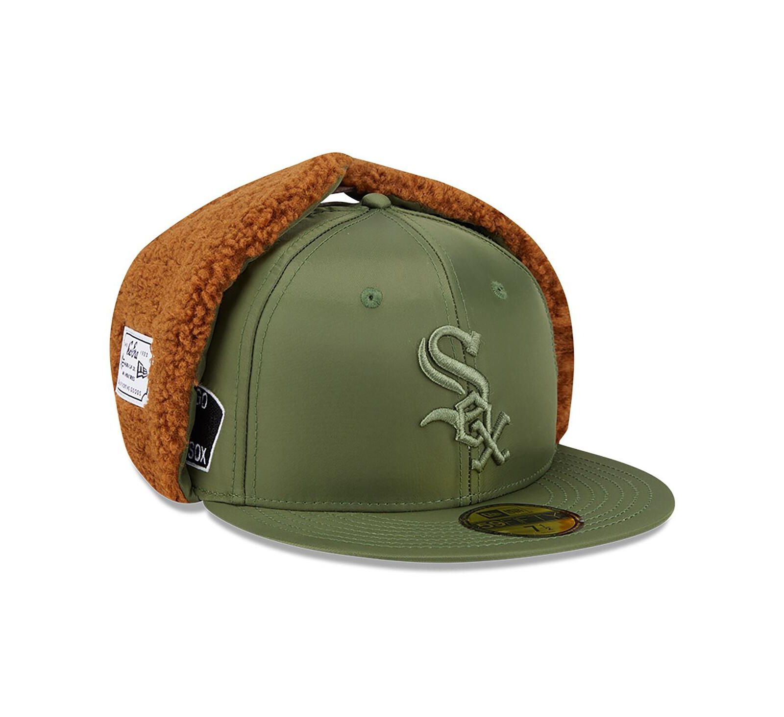 Мужская кепка New Era x Alpha Industries Chicago White Sox Dog Ear 59FIFTY, оливковая