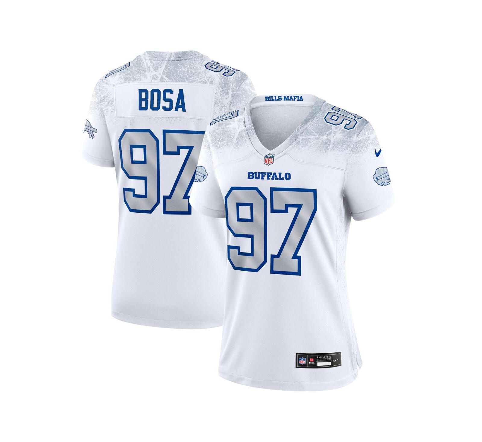 Nike Women's Joey Bosa White Buffalo Bills 2025 Rivalries Collection Game Jersey