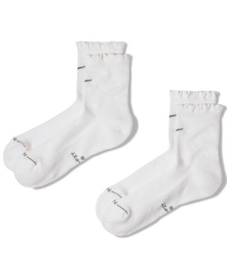 Nike Women's Scalloped Everyday Elevated Crew Socks,  2-Pack