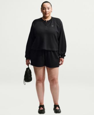 Женский топ Nike Sportswear Chill Waffle Plus Size Oversized Henley Long-Sleeve