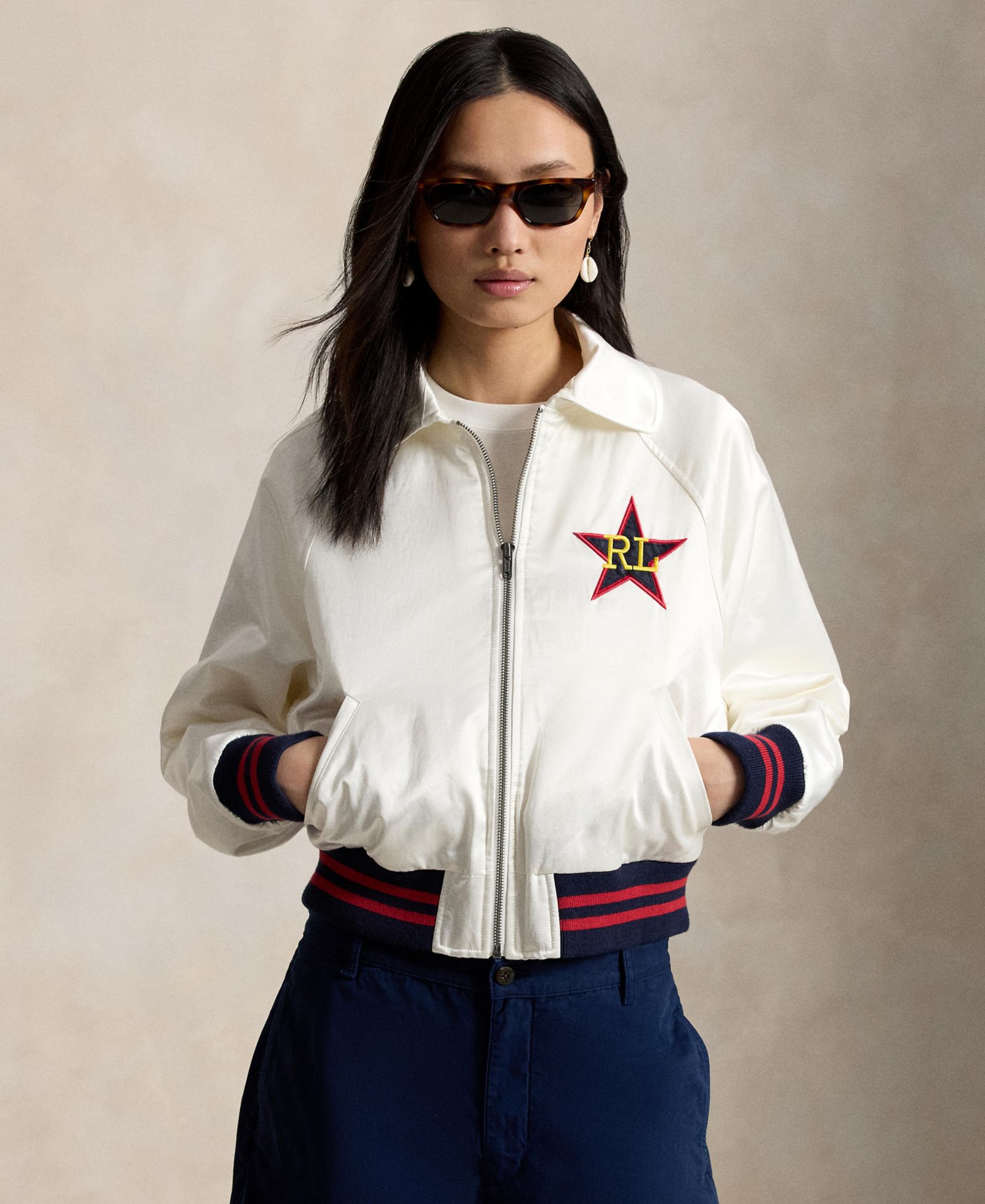 Polo Ralph Lauren Women's Spread Collar Long-Sleeve Bomber Jacket