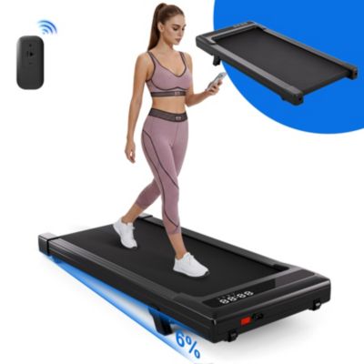 Superun 6% Incline 90cm Belt Under Desk Walking Pad 2 In 1 treadmills For Home Black