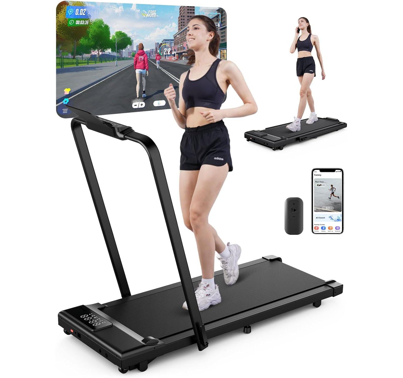 Superun 6% Incline Under Desk Walking Pad 3 In 1 treadmills с handrial и bracket