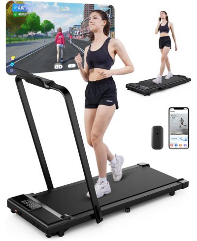 Superun 6% Incline Under Desk Walking Pad 3 In 1 treadmills with handrial and bracket