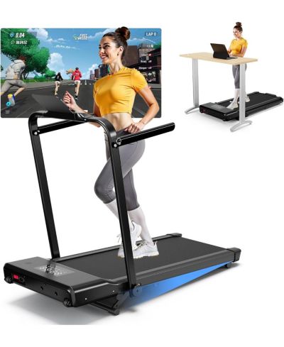 3-in-1 treadmill w/ handlebar. 300LB cap, 3.0HP motor, LED display, remote & APP control. Foldable for small home/office spaces.