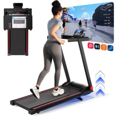 Superun 3 in 1 Update Walking Pad with 6% Incline 300LBS Capacity Under Desk Treadmill for Home Office Quiet Portable Mini Treadmill with App