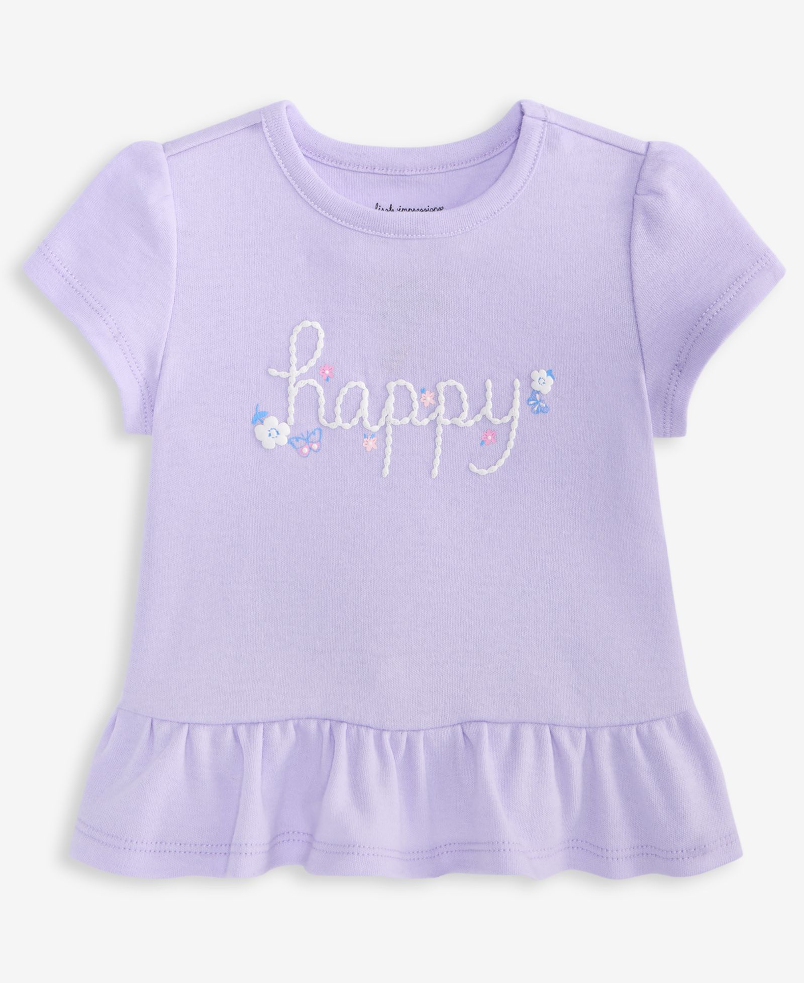 Детская футболка First Impressions Baby Girls' 3M-24M Mix and Match Happy Peplum