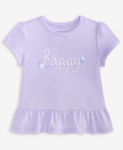 Детская футболка First Impressions Baby Girls' 3M-24M Mix and Match Happy Peplum