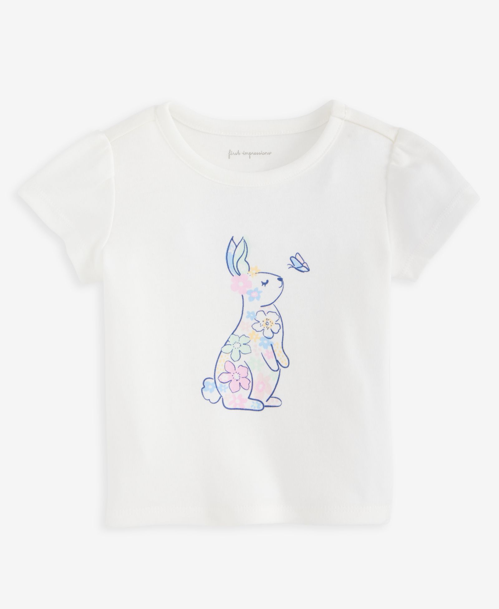 First Impressions Baby Girls' 3M-24M Mix and Match Floral Bunny T-Shirt, Macy's Exclusive