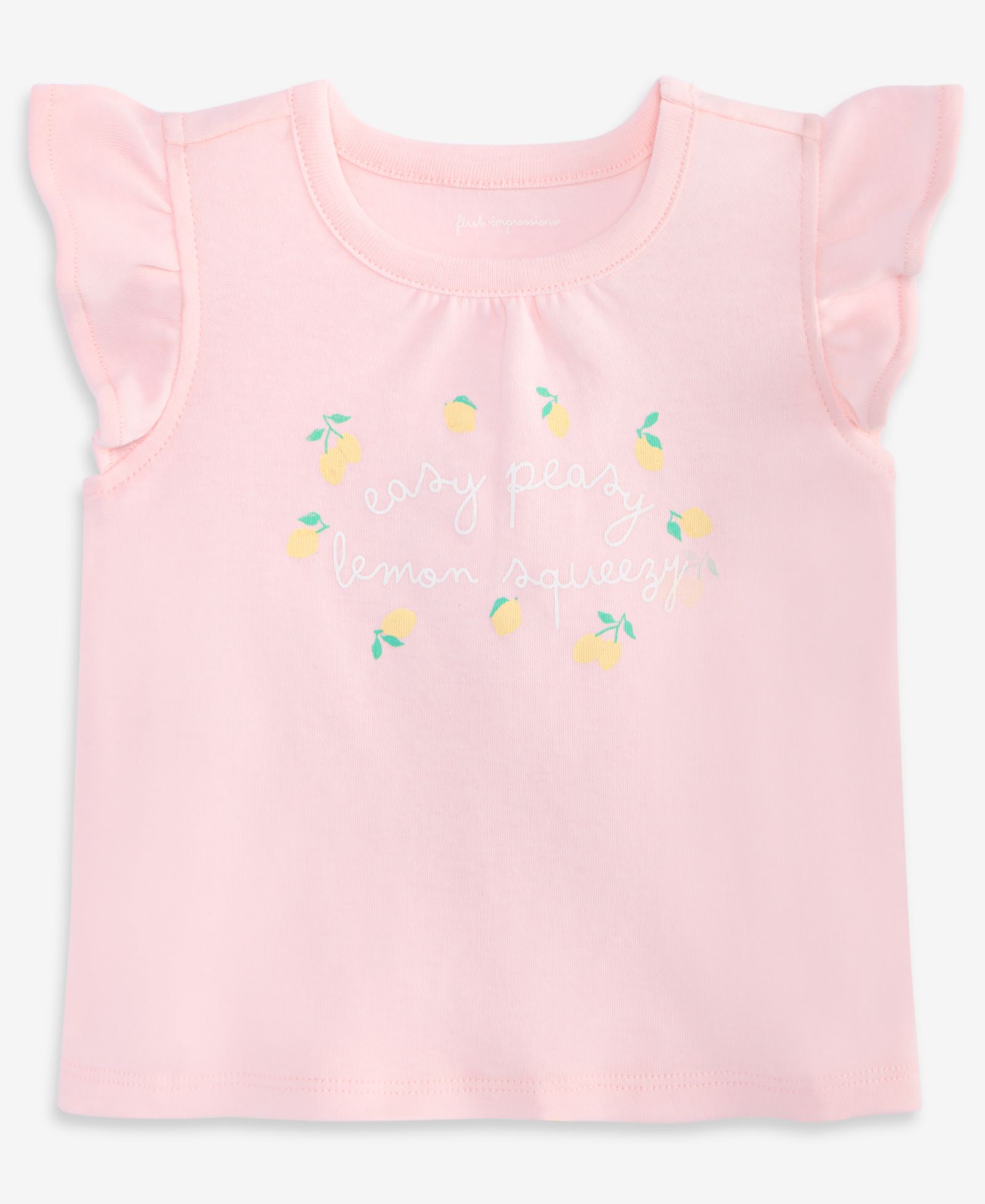 First Impressions Baby Girls' 3M-24M Mix and Match Lemon Squeezy Flutter-Sleeve T-Shirt, Macy's Exclusive