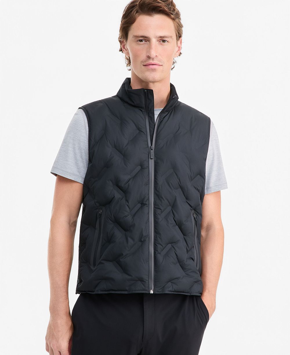Alfani Men's Welded Alfatech Contrast-Trim Full-Zip Vest, Macy's Exclusive
