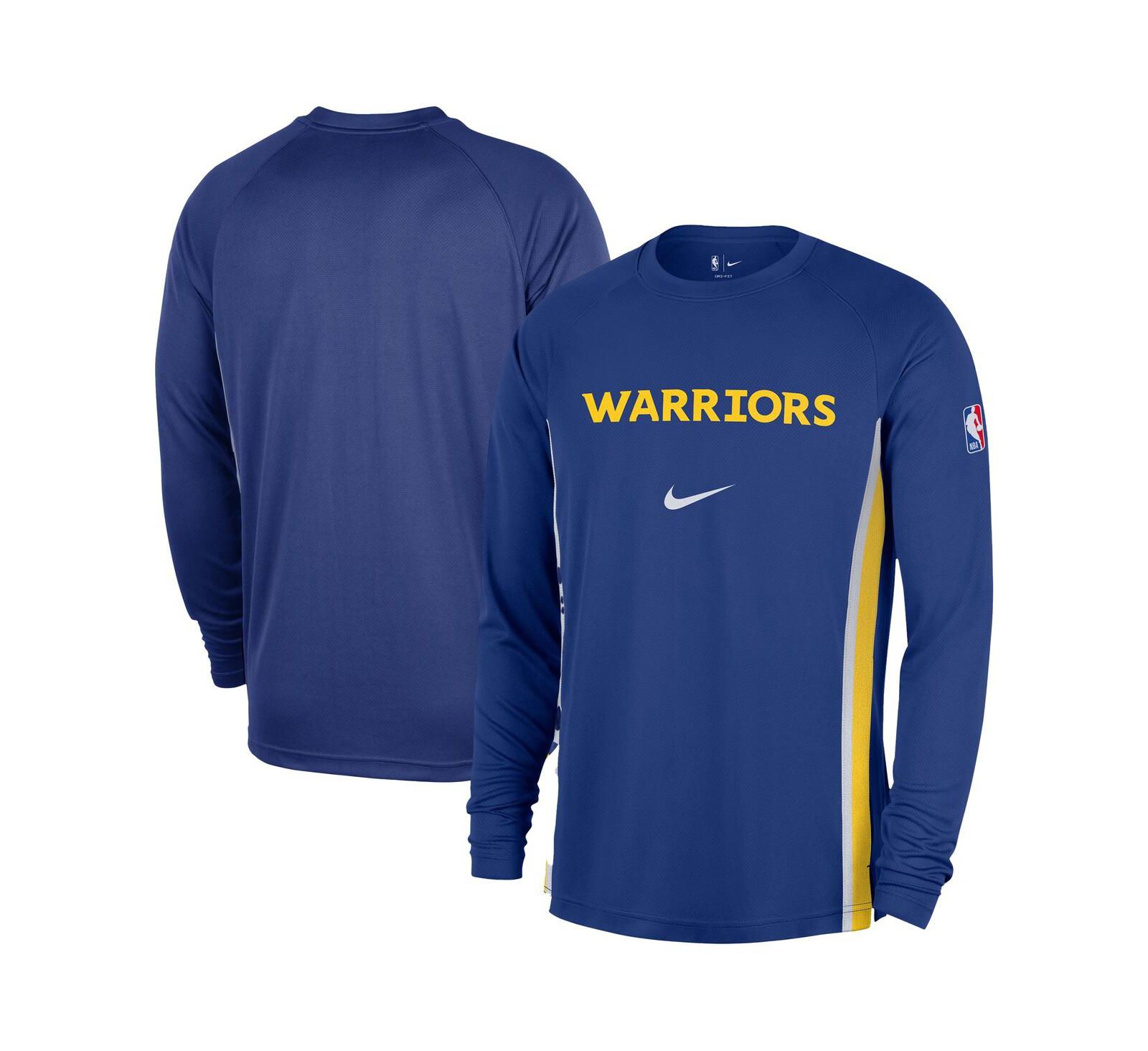Мужская рубашка Nike Royal Golden State Warriors 2025/26 Authentic Pre-Game Legend Dri-FIT Long Sleeve Shooting