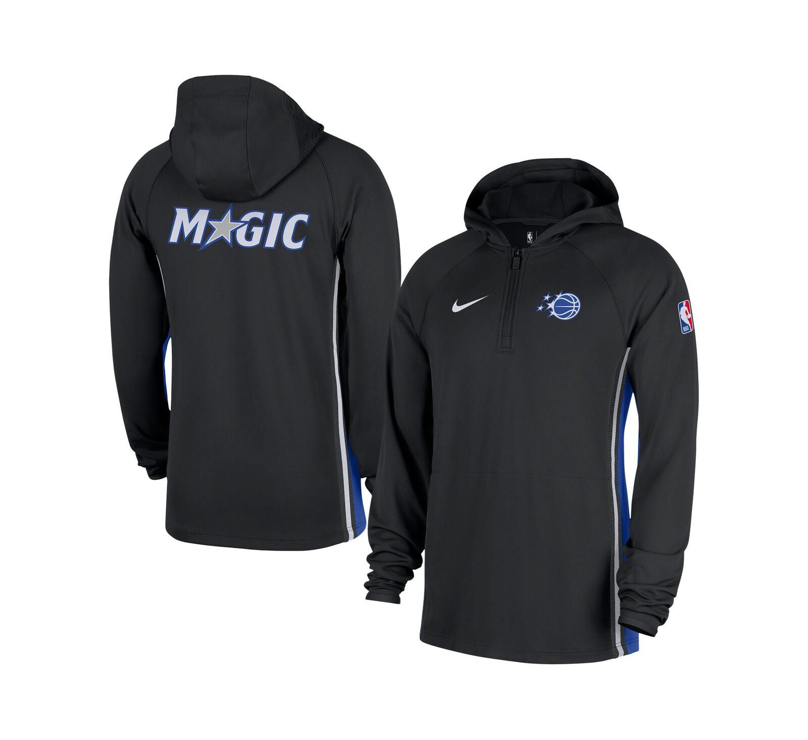 Мужское худи-куртка Nike Black Orlando Magic Authentic On Court Zone Quarter-Zip Dri-FIT