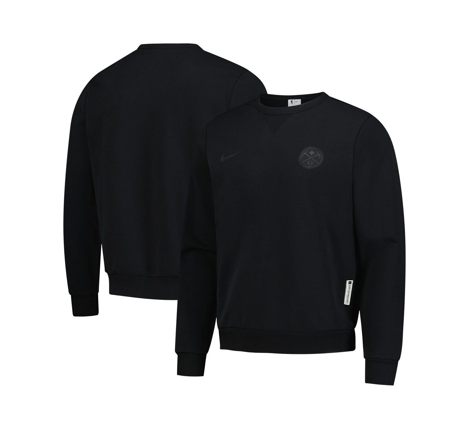 Nike Men's Black Denver Nuggets Authentic Standard Issue Travel Dri-FIT Pullover Sweatshirt