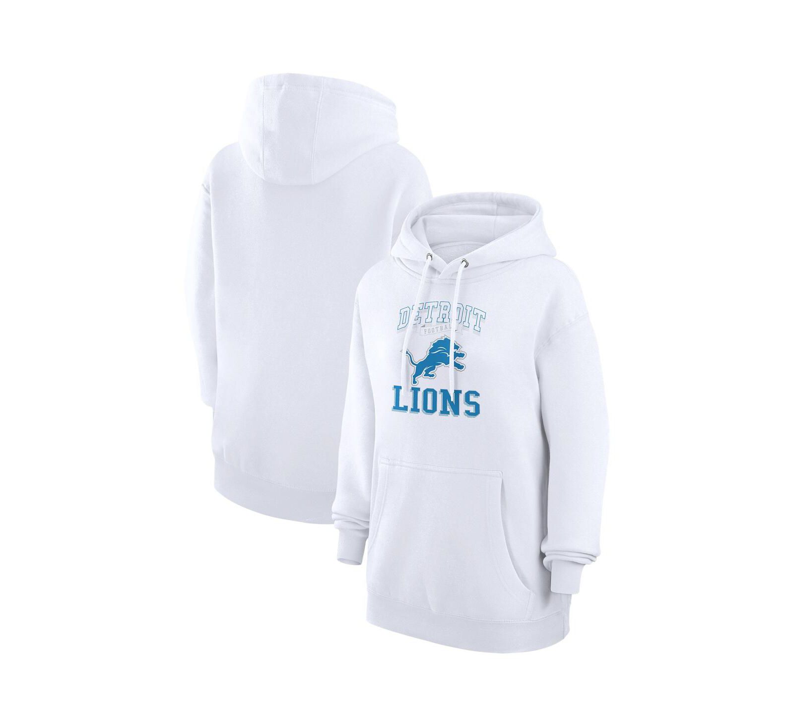 Женское худи G-III 4Her by Carl Banks White Detroit Lions Team Logo Graphic Fleece Tri-Blend Pullover