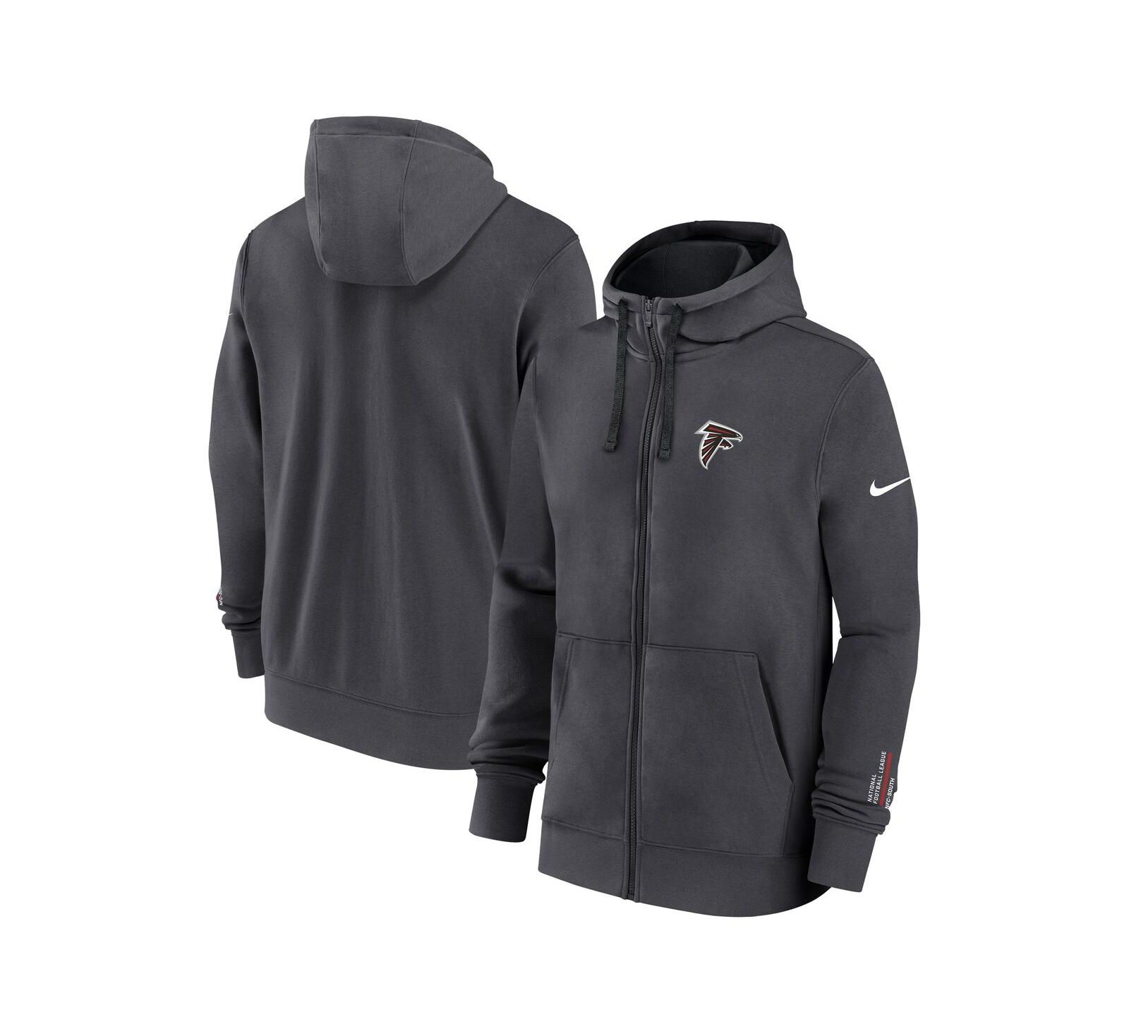 Nike Мужской худи Anthracite Atlanta Falcons Primetime Club с полной молнией
