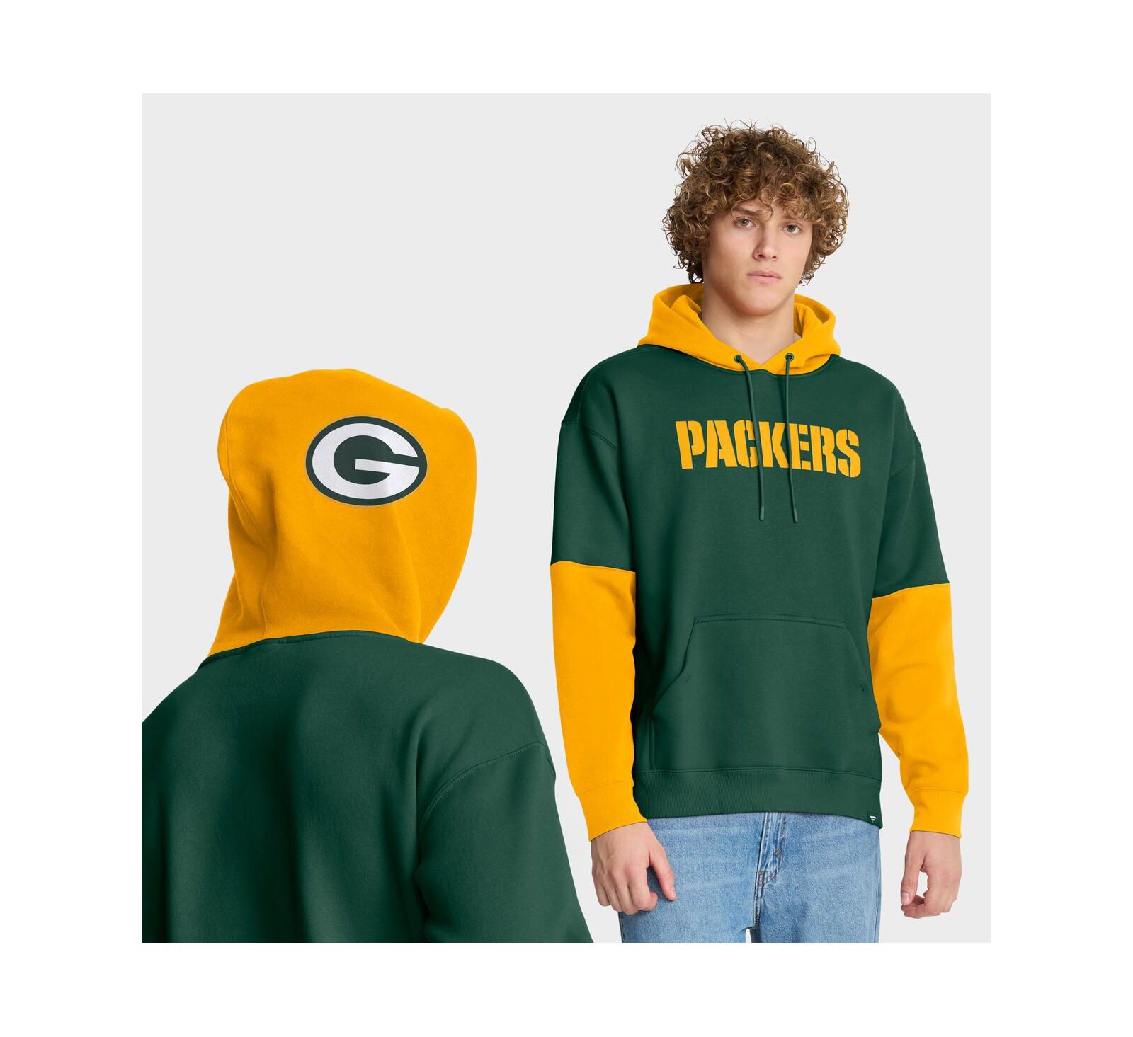 Мужское худи Fanatics Green Bay Packers Helmet Pullover