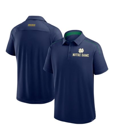Мужская поло-рубашка Fanatics Navy Notre Dame Fighting Irish Take the Lead Defender Raglan