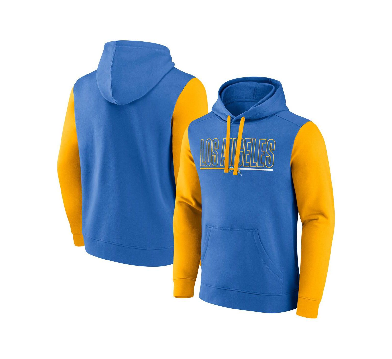 Мужское худи Fanatics Powder Blue/Gold Los Angeles Chargers Outline Pullover