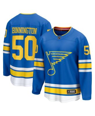 Мужская игровая джерси Fanatics Jordan Binnington Blue St. Louis Blues Home Breakaway Player