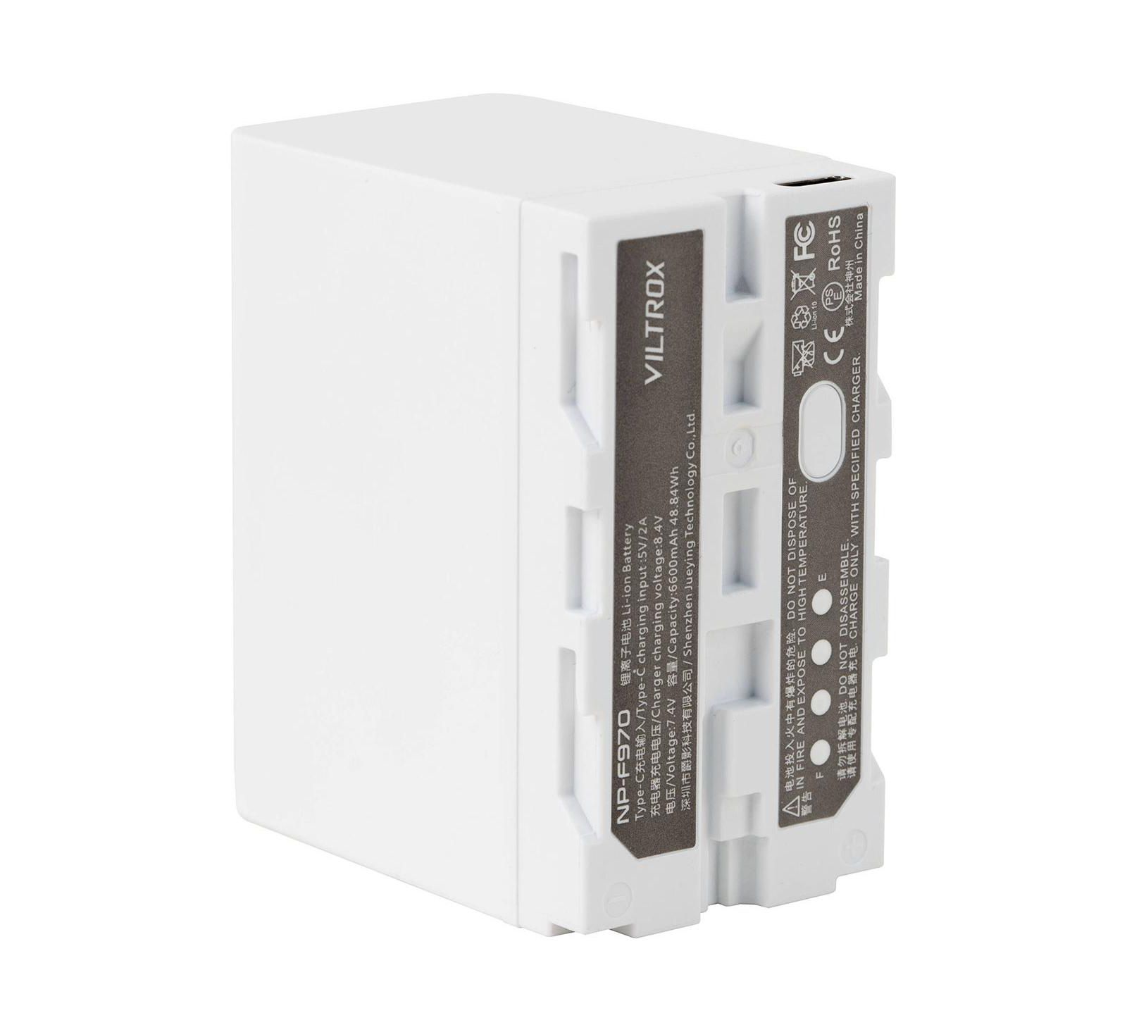 Viltrox L-Series NP-F970 48.84Wh 7.4V 6600mAh Lithium-Ion Battery, White