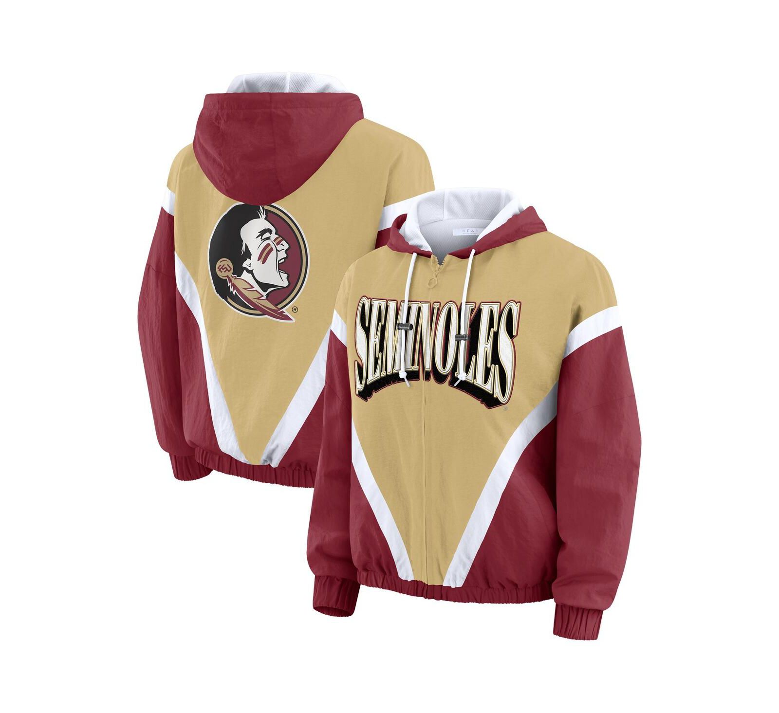 Женская ветровка-худи WEAR by Erin Andrews Florida State Seminoles Color Block с полной молнией