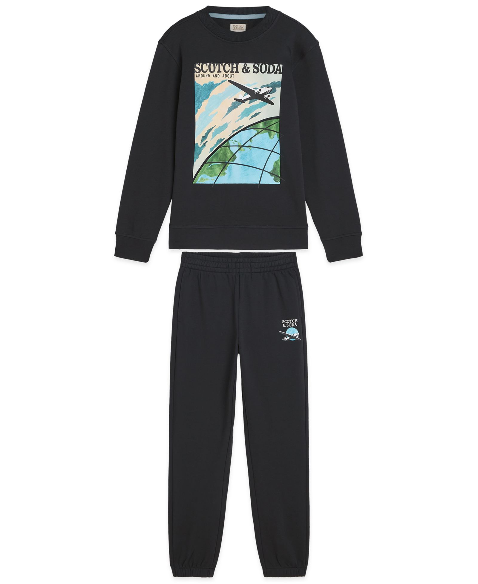 Детский набор SCOTCH & SODA Graphic Crewneck T-Shirt и Jogger