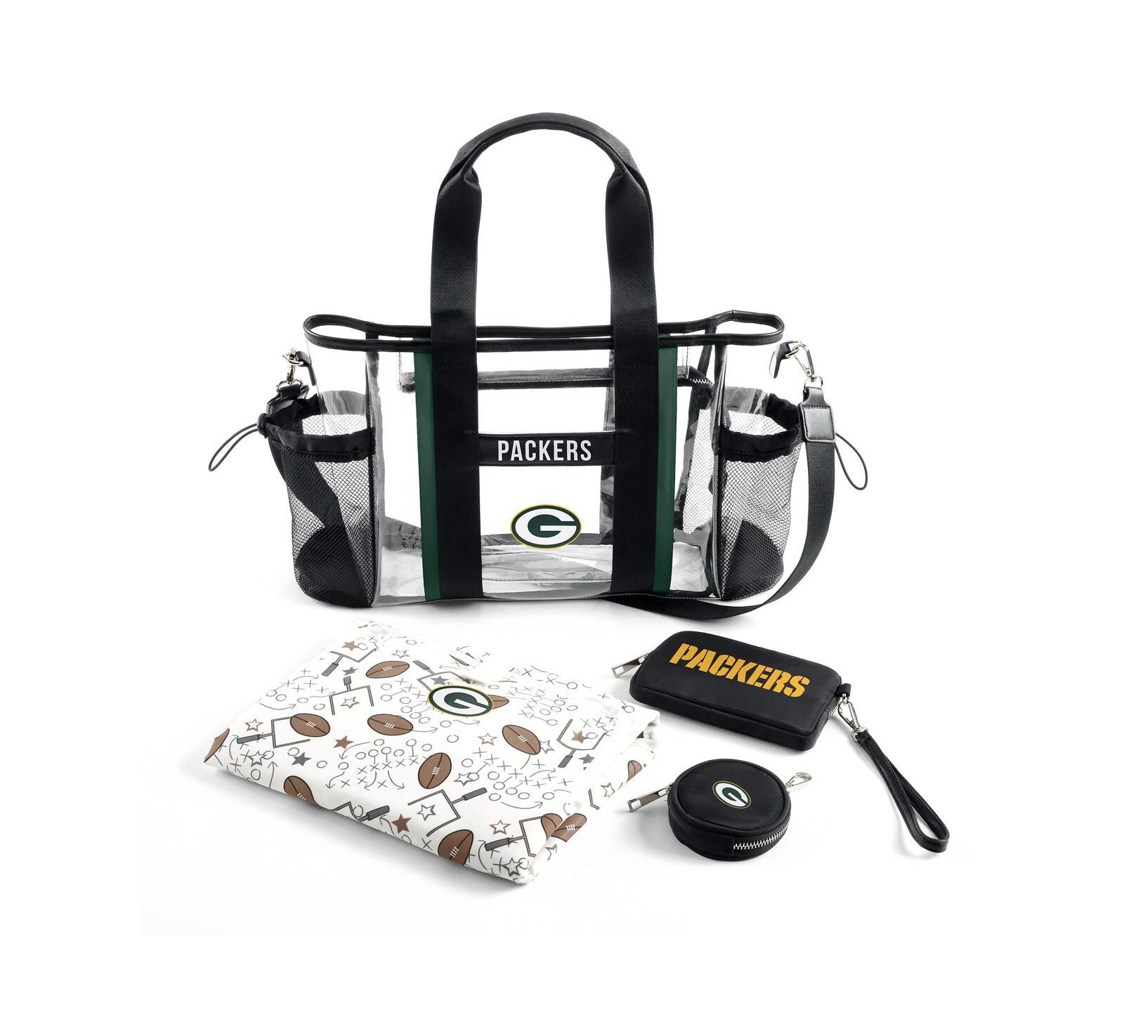 WEAR by Erin Andrews Green Bay Packers Clear Stadium Baby Bag