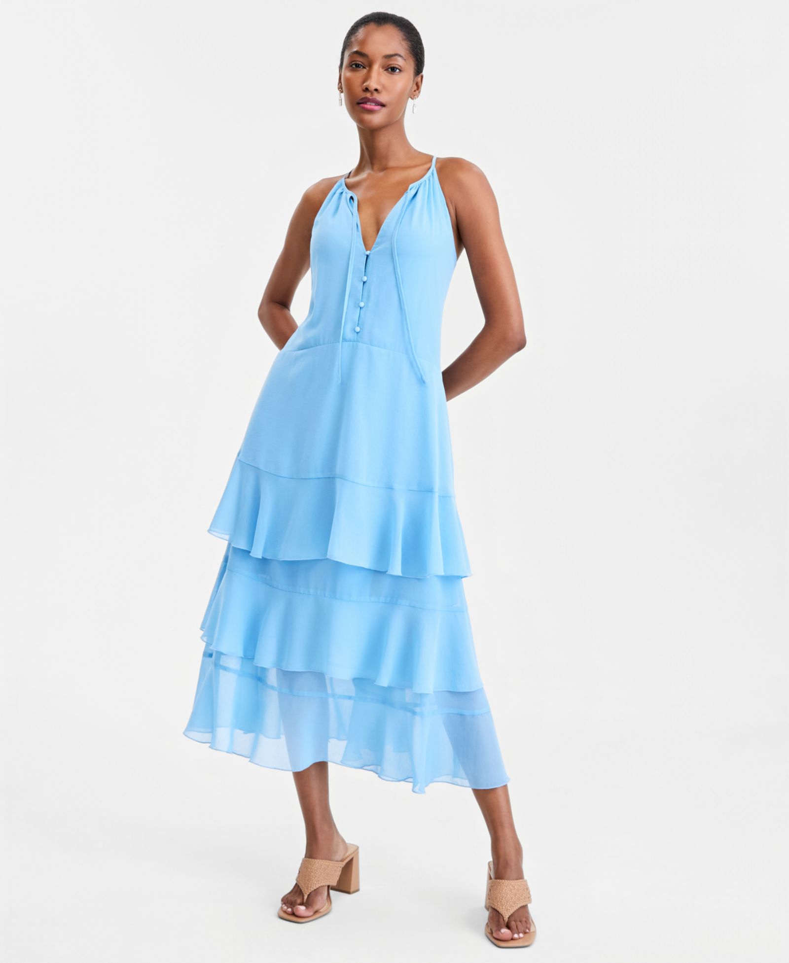 On 34th Women's Sleeveless Tiered Chiffon Maxi Dress, Macy's Exclusive