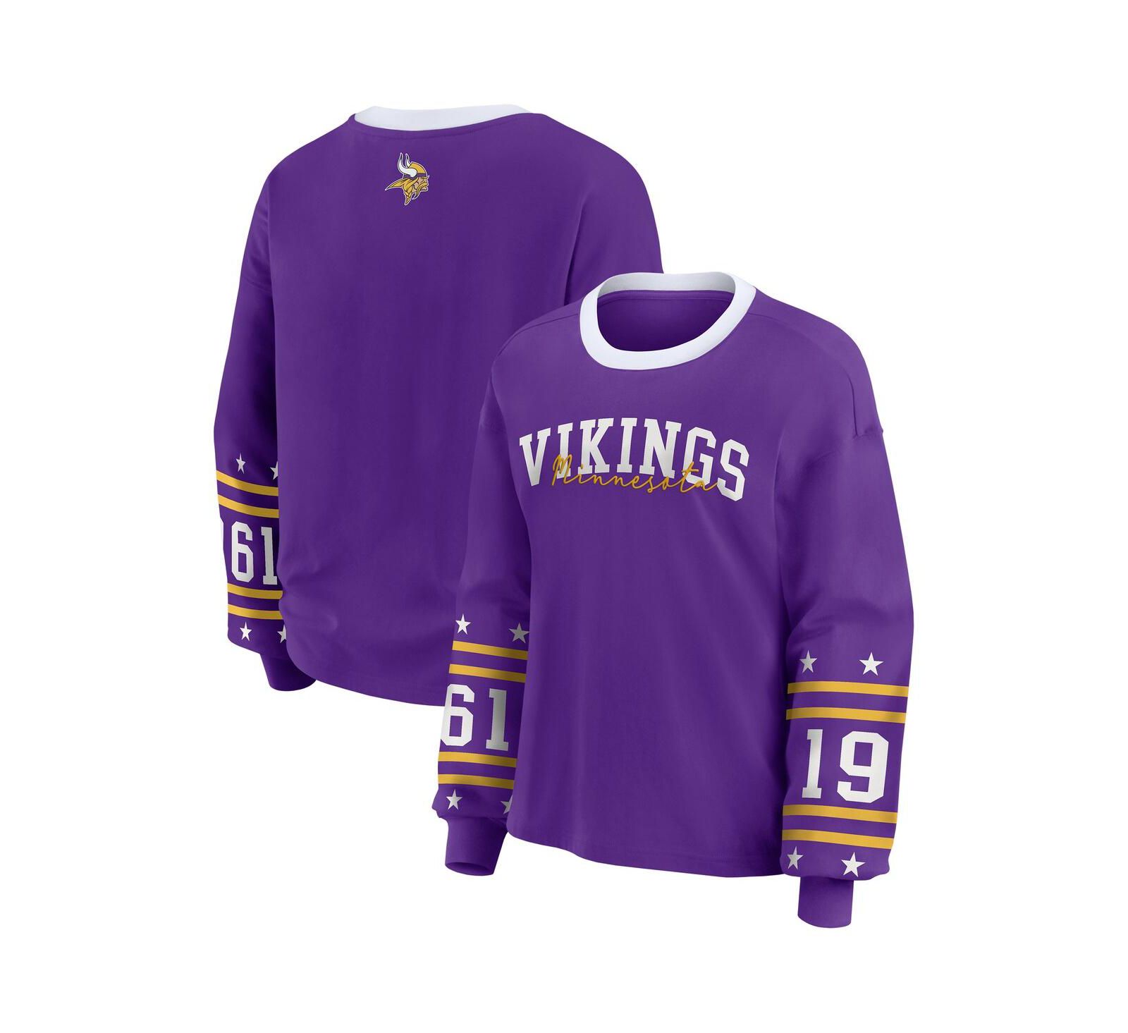 WEAR by Erin Andrews Women's Purple Minnesota Vikings Plus Size Sport Long-Sleeve T-Shirt