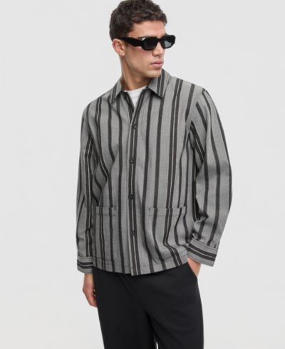 Мужская рубашка-овершот Mode of One Men's Relaxed-Fit Striped
