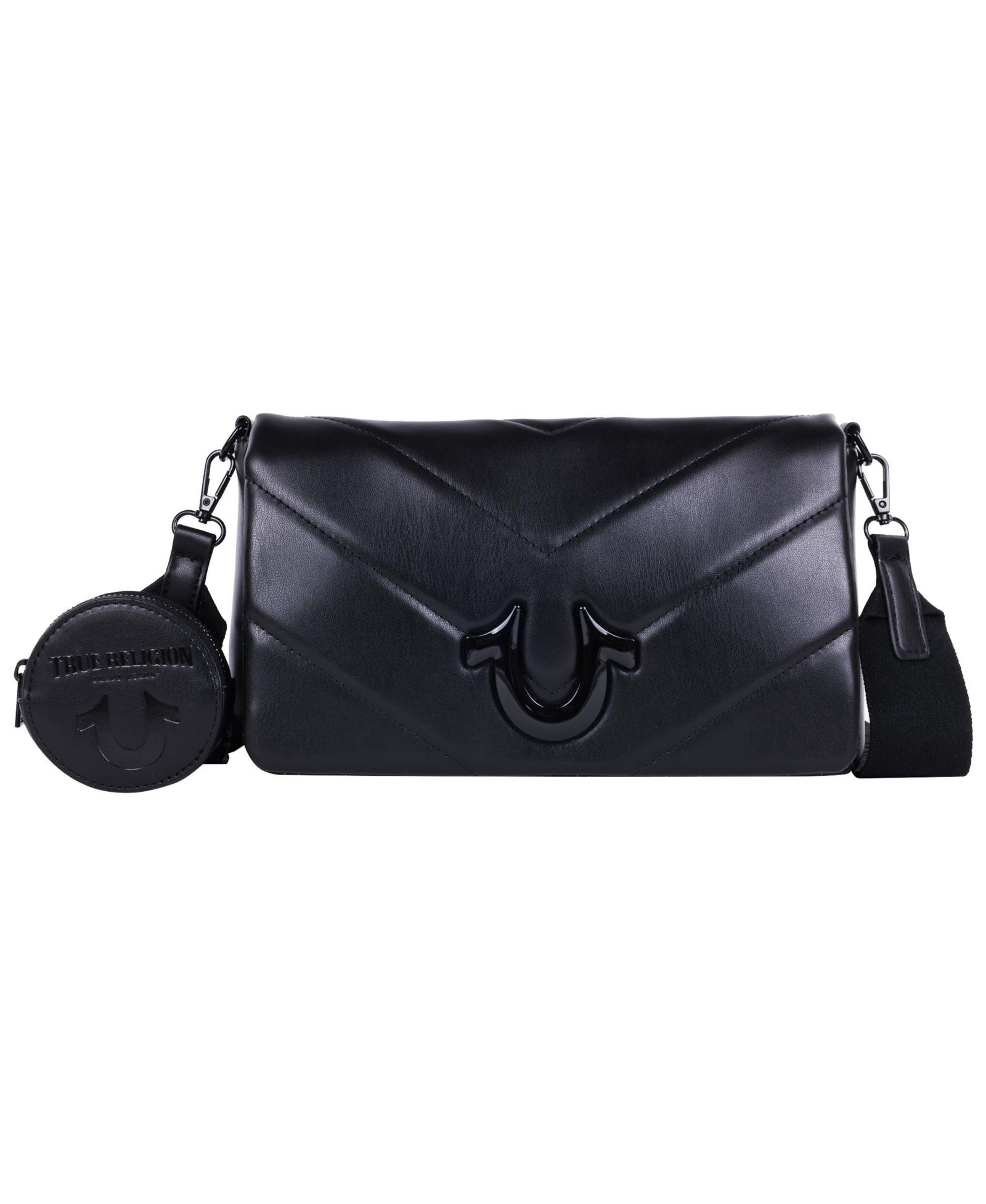 True Religion Quilted Flap Crossbody с съемным pouch
