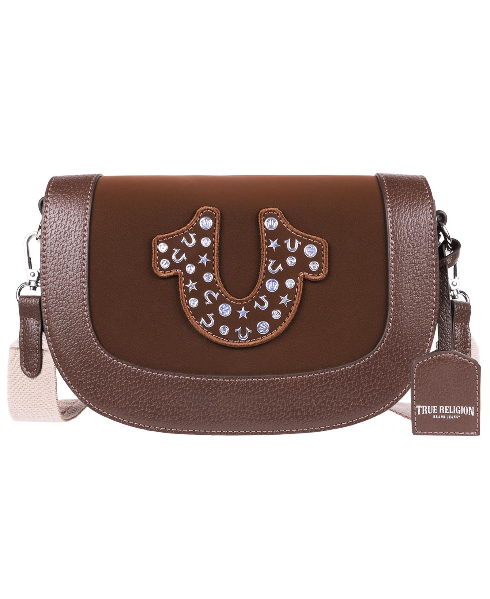 True Religion Suede Flap Crossbody с отделкой Studded Horseshoe
