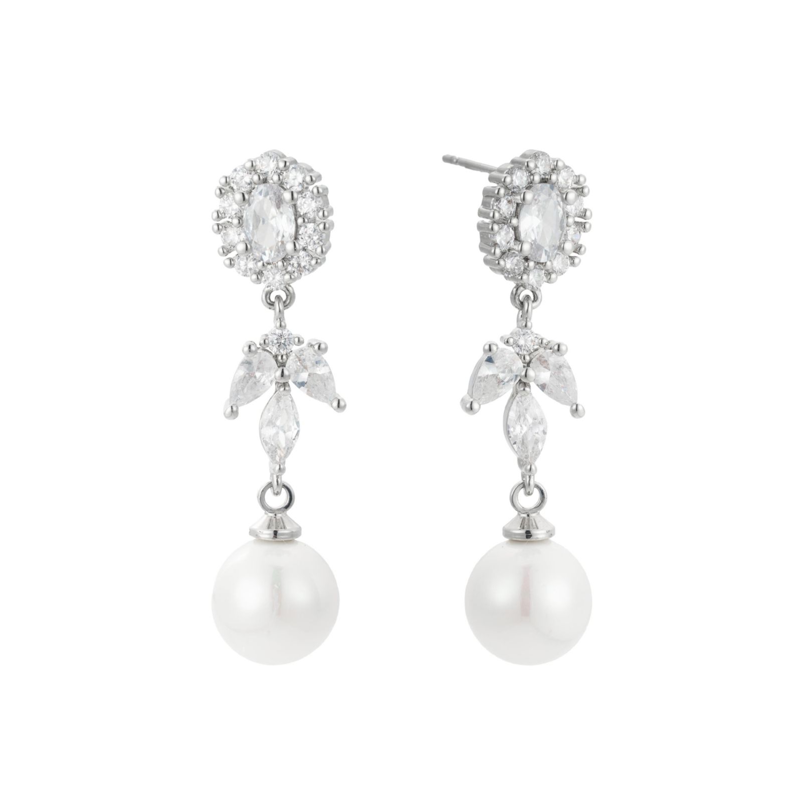 Palace Pearl and Crystal Drop Earrings