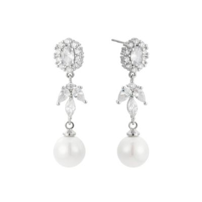 Palace Pearl and Crystal Drop Earrings