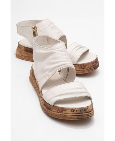 Forever & Always Shoes Женские кожаные сандалии Lunas с боковой молнией