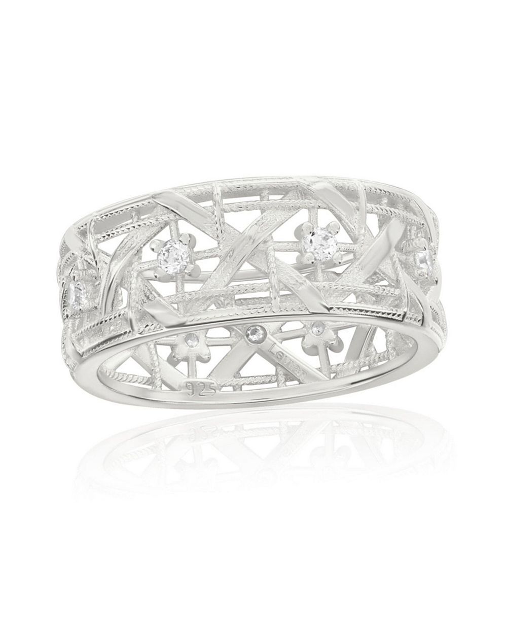 Suzy Levian New York кольцо Eternity Band Sterling Cubic Zirconia Cutout