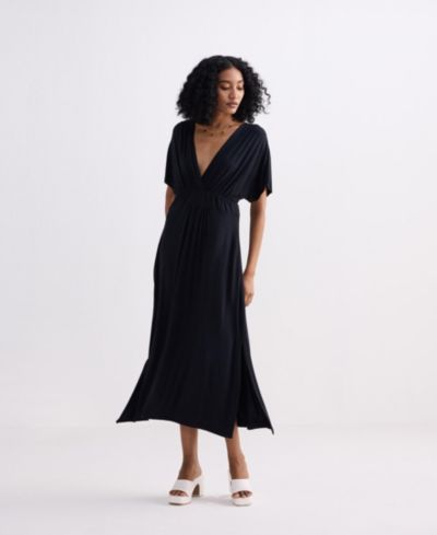 Женское платье макси Reistor Flowy A-Line с разрезами по бокам, Black