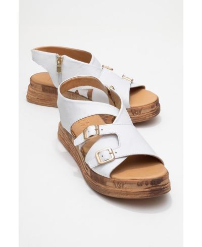 Женские сандалии Forever & Always Shoes Levine Leather Buckled Side-Zip