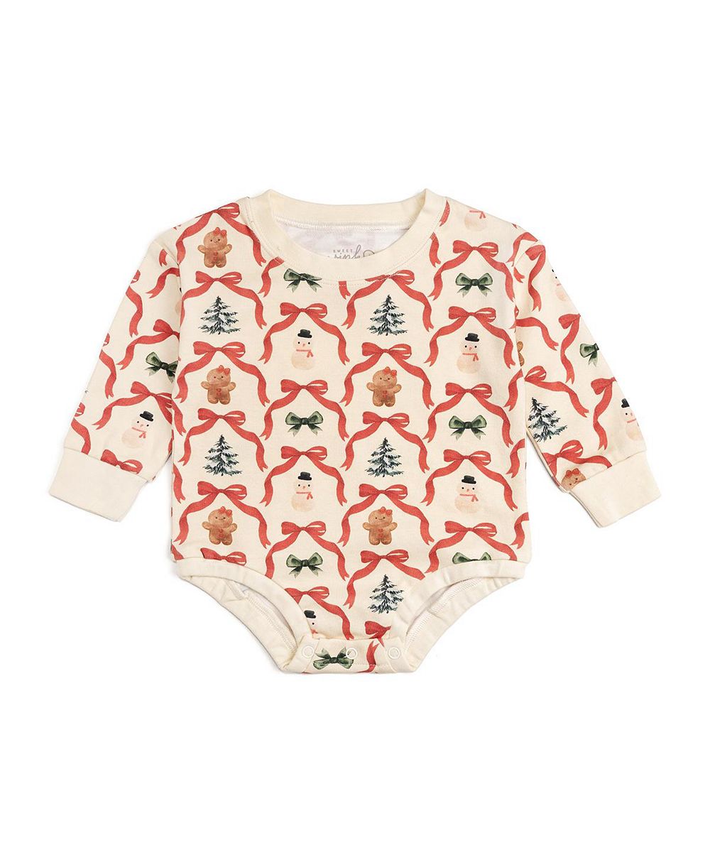 Sweet Wink Baby Girls Christmas Cutie Long Sleeve Romper