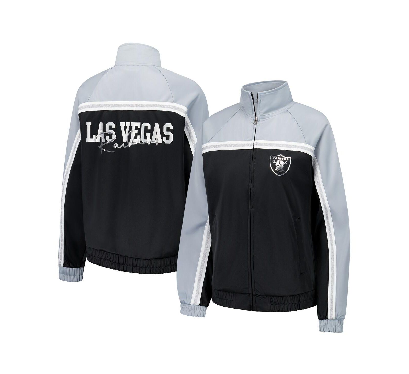 G-III 4Her by Carl Banks Women's Black Las Vegas Raiders Post Game Full-Zip Track Jacket