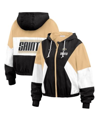Женская ветровка WEAR by Erin Andrews New Orleans Saints Plus Size Color Block Full-Zip