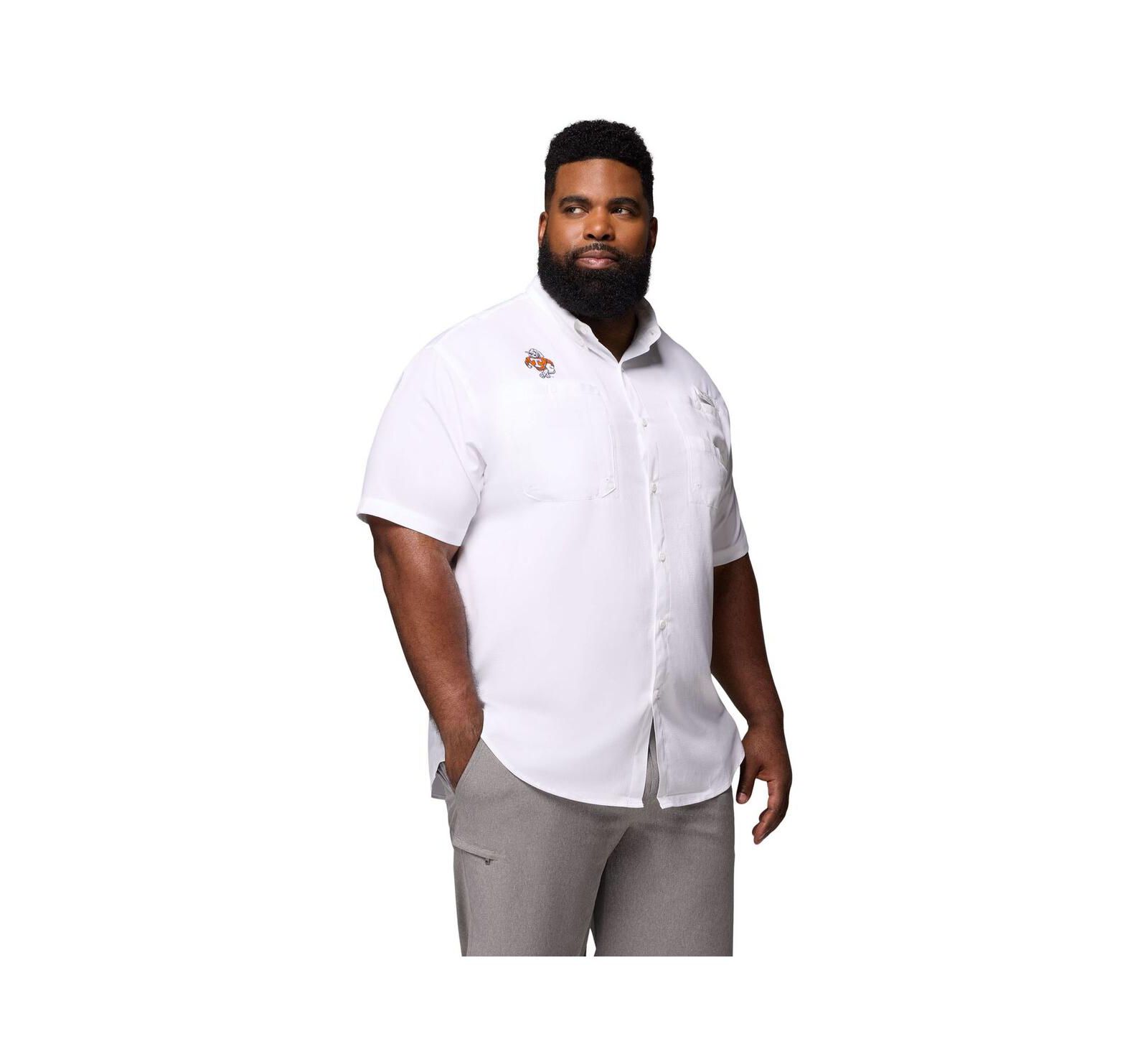 Рубашка Columbia Мужская White Tennessee Volunteers Big & Tall Tamiami Omni-Shade Button-Down