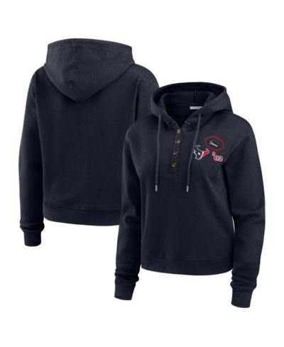 Женский худи WEAR by Erin Andrews Women's Navy Houston Texans Waffle Hoodie Pullover Top