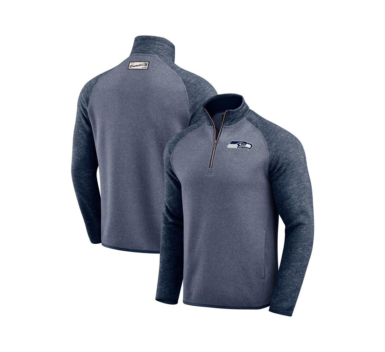 Darius Rucker Collection by Fanatics Men's College Navy Seattle Seahawks Tonal Quarter-Zip Jacket