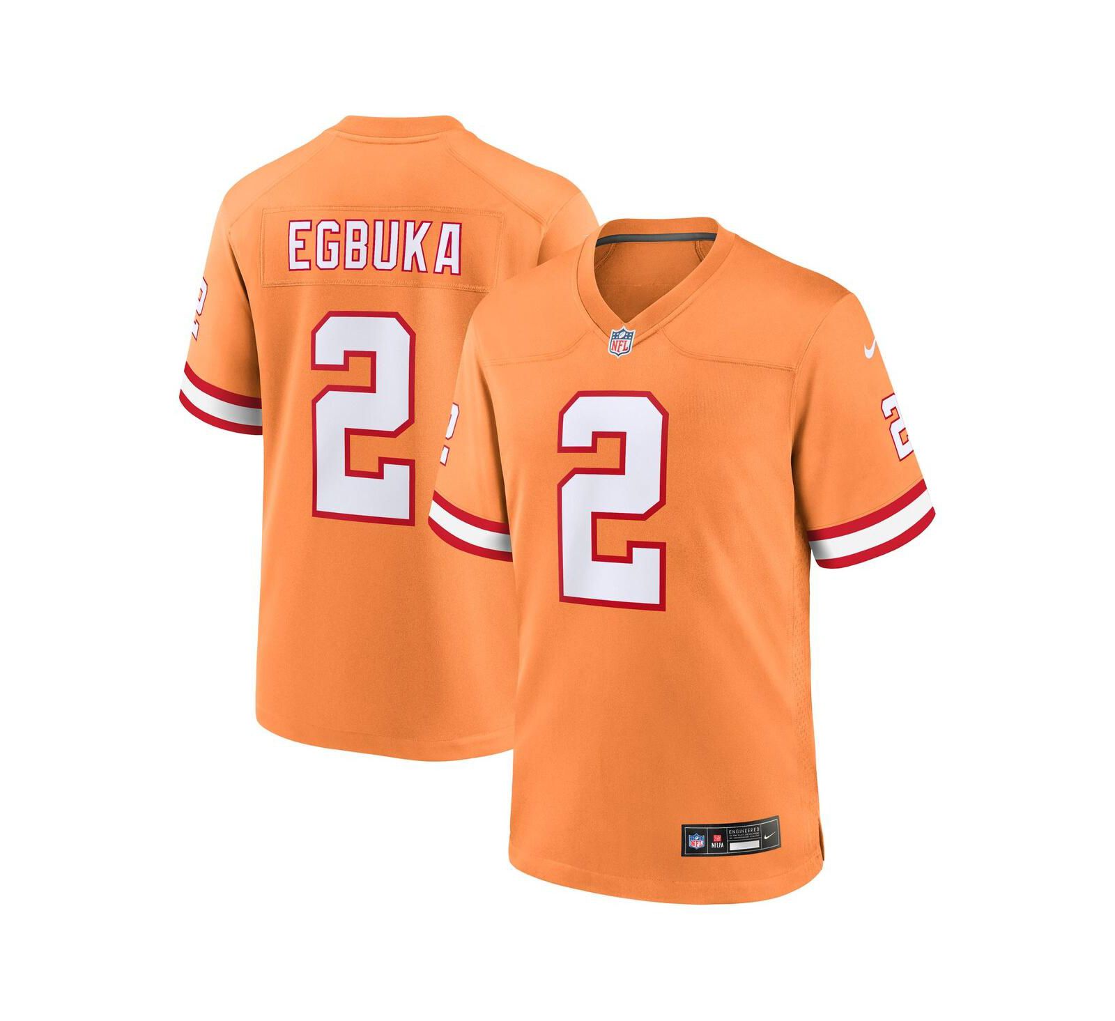 Мужская игровая джерси Nike Emeka Egbuka Creamsicle Tampa Bay Buccaneers Alternate 2
